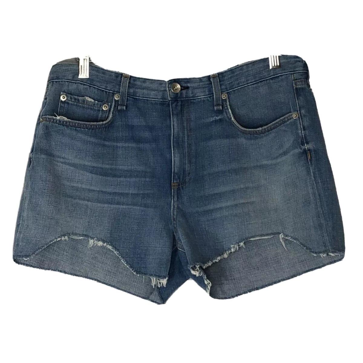 Rag Bone Dre Low- Rise Short 30 Relaxed Color Clean Bishop Mid Blue