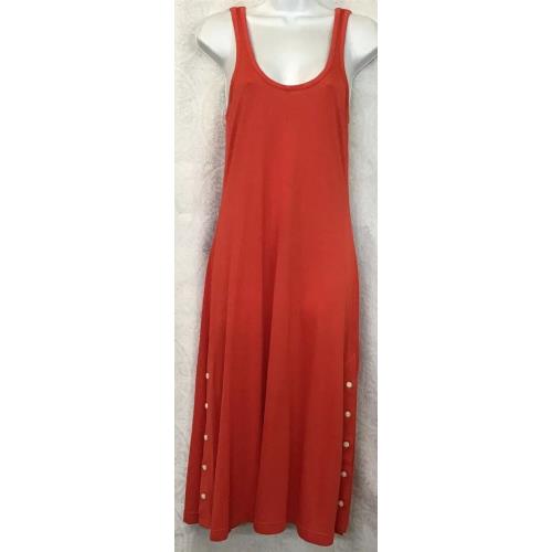 Rag Bone Allegra Tank Dress Fire Red Sleeveless Buttons On Side Size XS