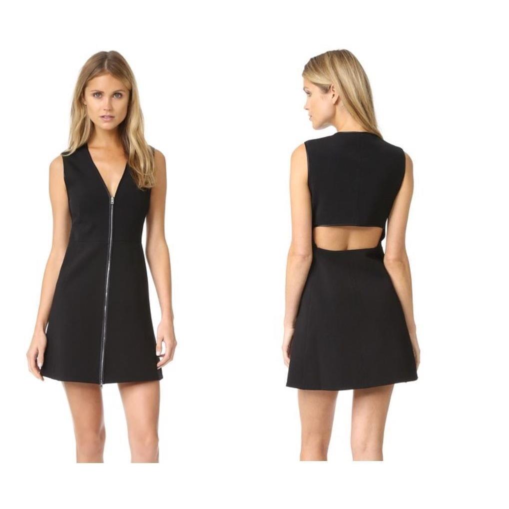 Rag Bone Sharon Black Sleeveless Cut Out Bodycon Sexy Front Zipper Dress 0