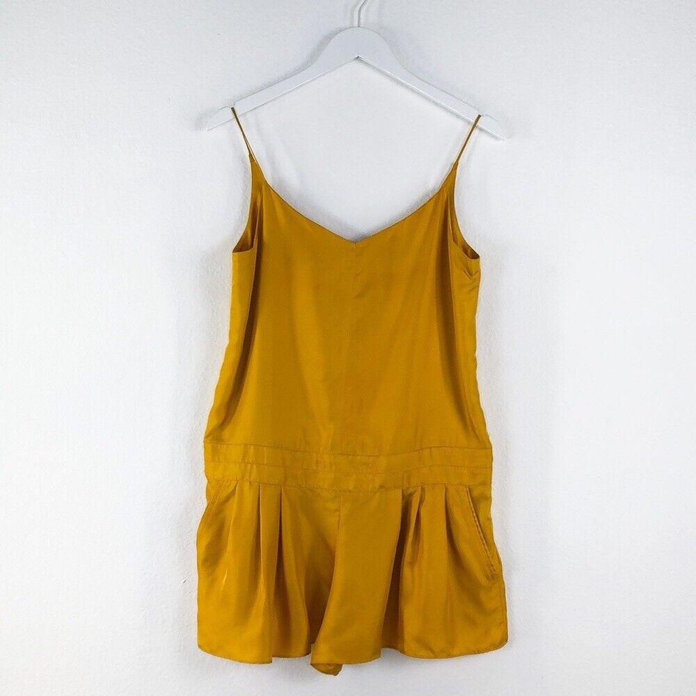 Rag Bone Old Gold Silk Dune Romper sz 4