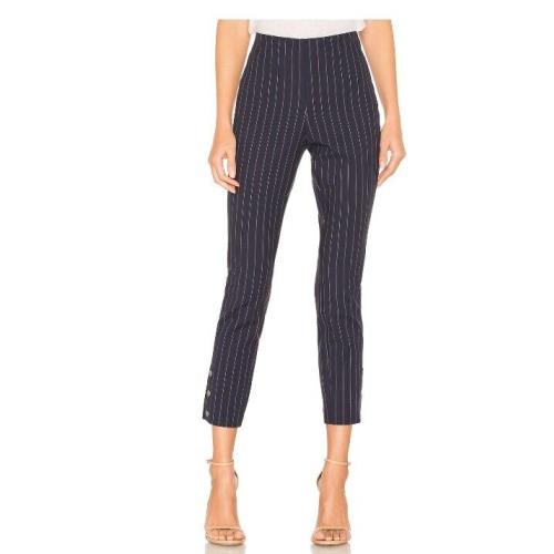 Rag Bone Pants 8 Navy Blue Striped Simone Snap Pant Stretch Slim