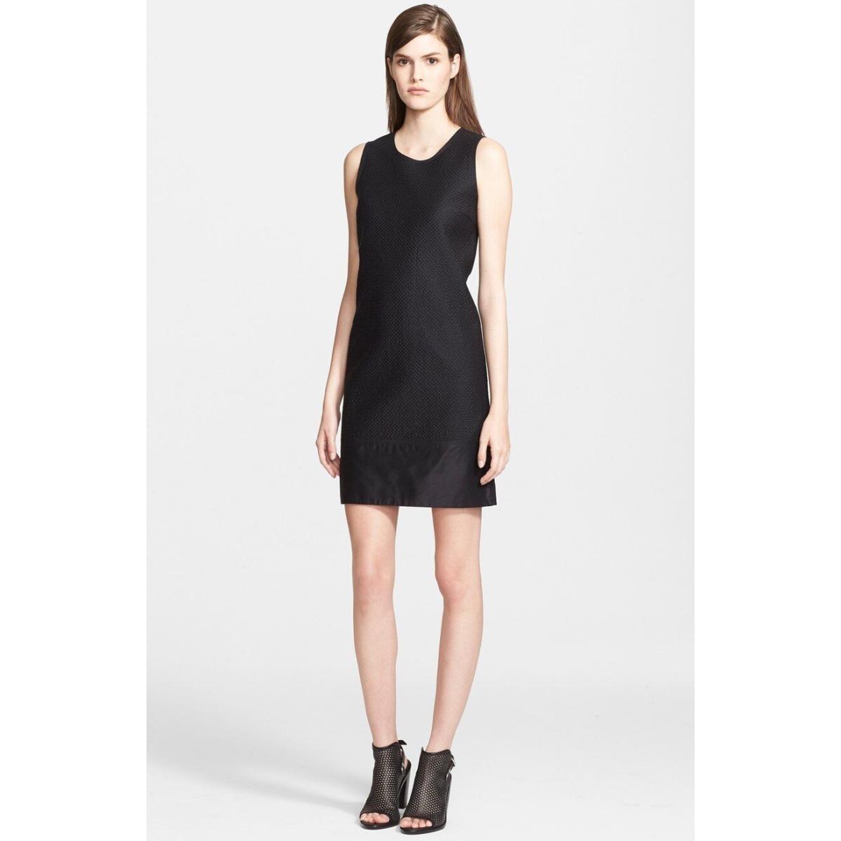 Rag Bone Yuri Quilted Shift Embroidered Poplin Black Mini Dress Size 0