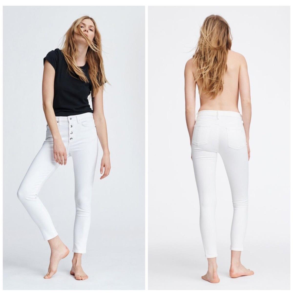 Rag Bone Nina High Rise Ankle Skinny Jeans In White Size: 27