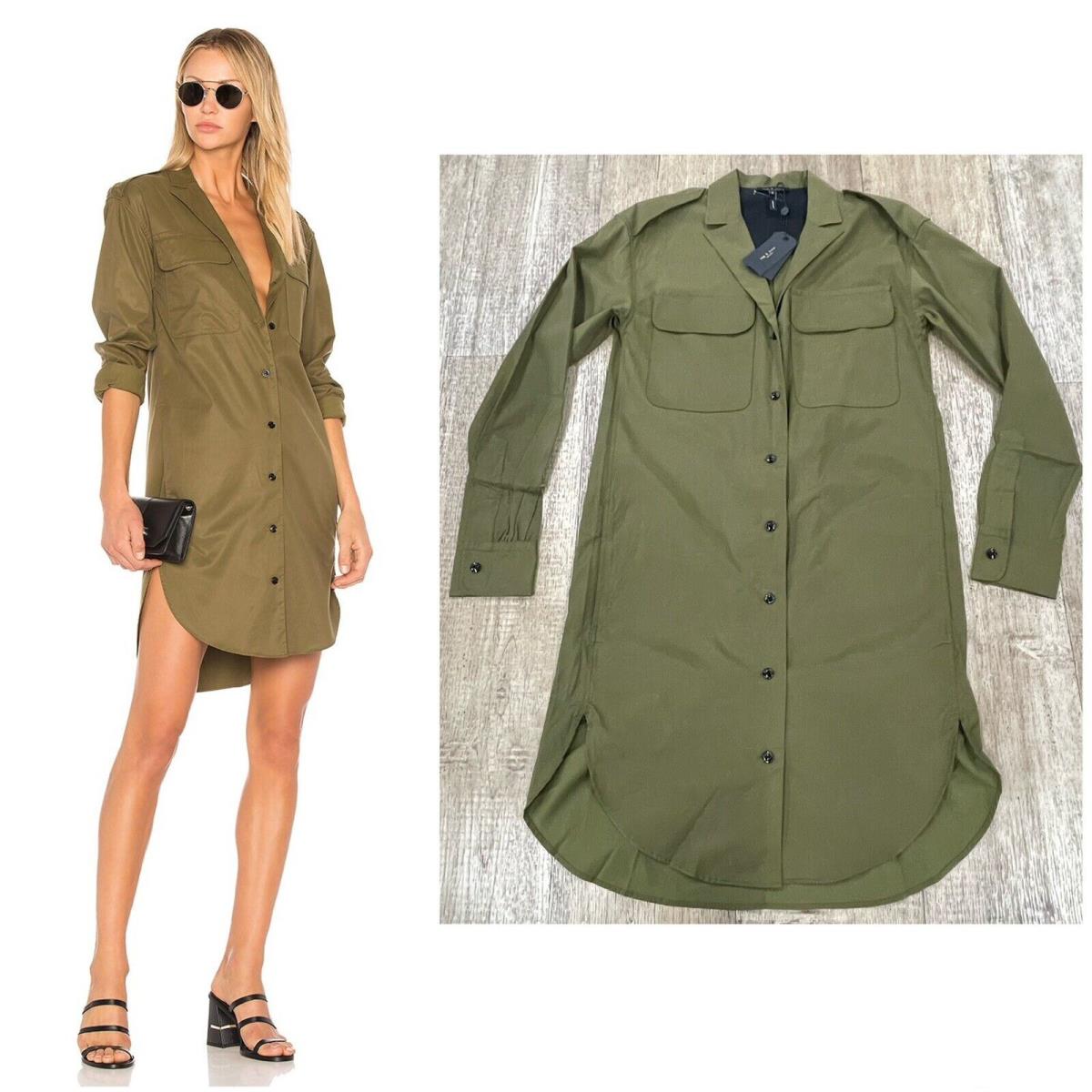 Rag Bone Mason Shirt Dress In Olive Size: Small