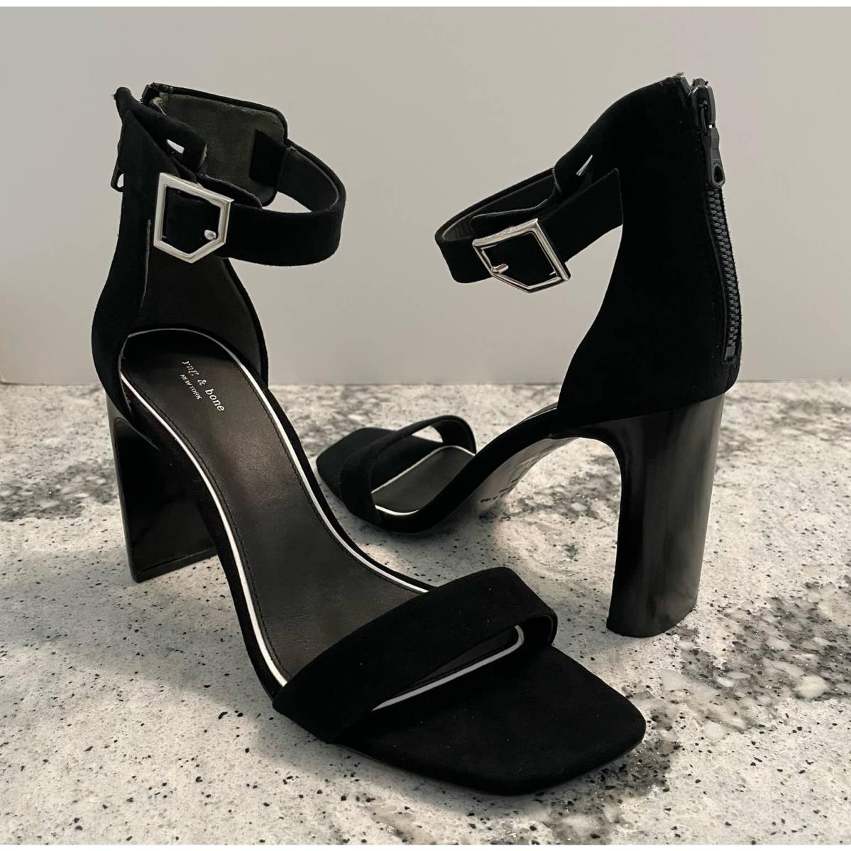 Rag Bone Ellis Sandal High Heel Black Suede Size 39 9