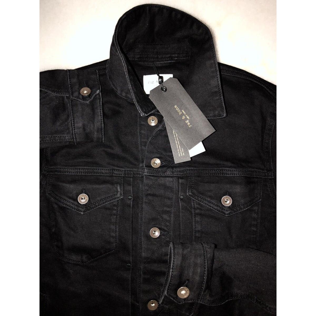 Rag Bone Definitive Premium Black Sport Denim Jacket Size XL