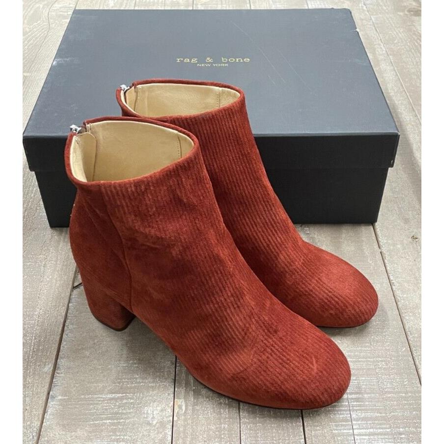 Rag Bone Drea Boot In Rust Suede Corduroy Size: 37 US 7