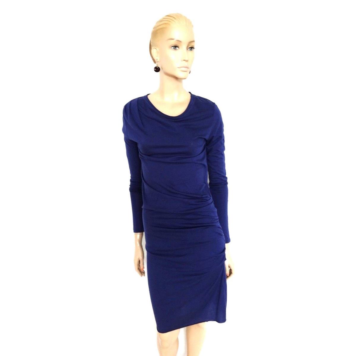 Rag Bone Navy Blue Ruched Jersey Knee Length Dress Size XS