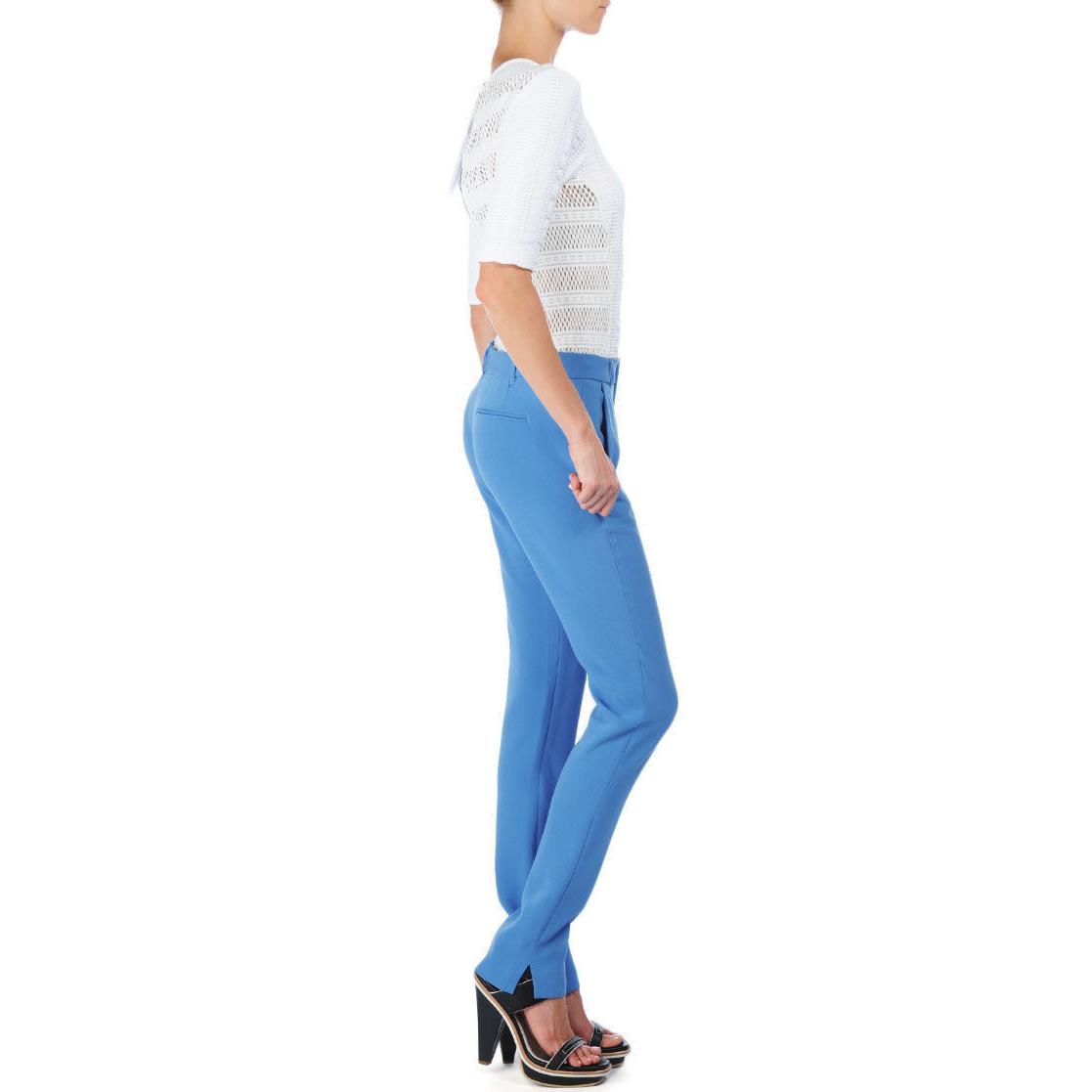 SZ 6 Rag Bone Eloise Azure Blue Satin-crepe Slim-leg Pants