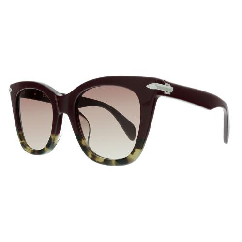 Rag Bone 1029 Cateye Sunglasses Burgundy Red Havana Tortoise/brown Gradient 52mm - Frame: Multicolor, Lens: Multicolor