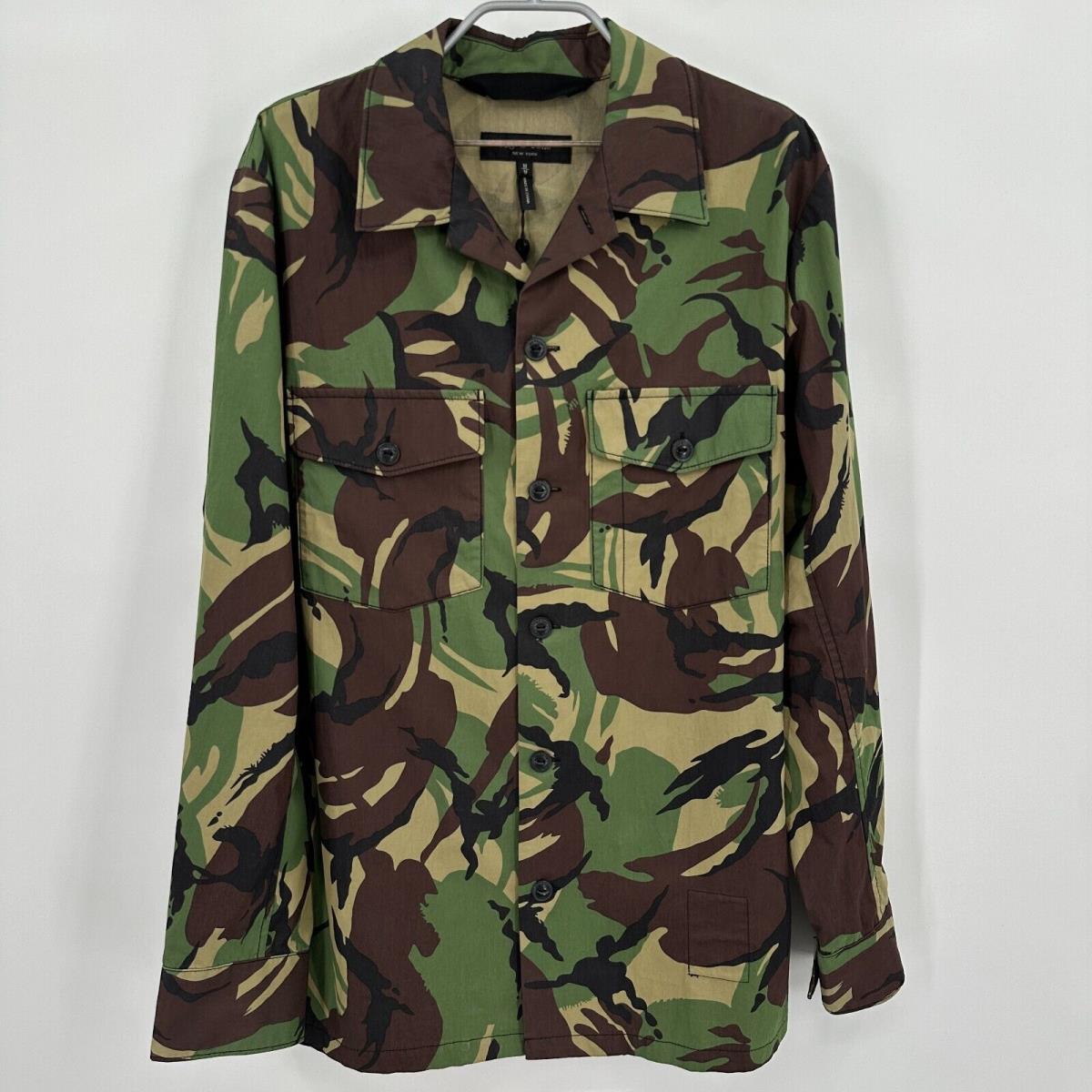 Rag Bone Men`s M42 Camo Cotton Blend Shirt Jacket sz M Green Camouflage