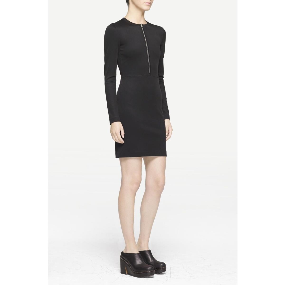 Rag and Bone Joyce Black Stretch Viscose Nylon Body-con L/s Dress sz.2