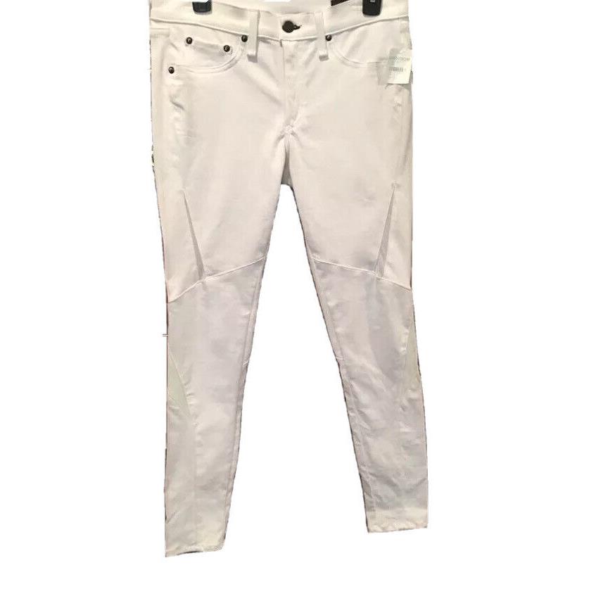 Rag Bone Ladies Bright White Leather Labyrinth Jeans Size 30