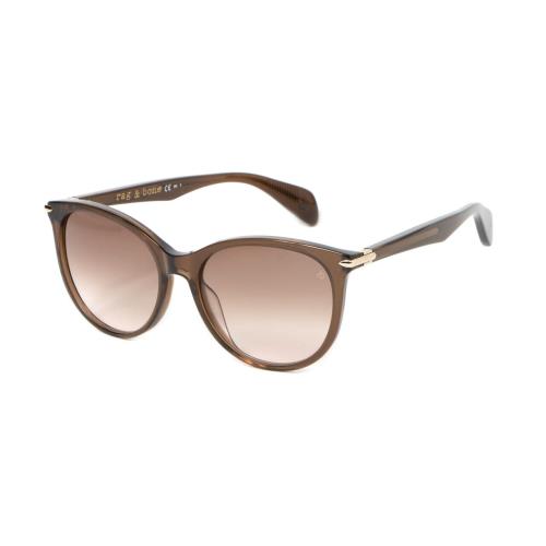 Rag Bone 1020 Cat Eye Designer Sunglasses in Brown Crystal Gold/pink Flash 54 mm