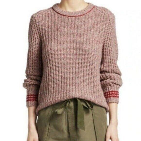 Rag Bone Red Cheryl Crew Neck Sweater