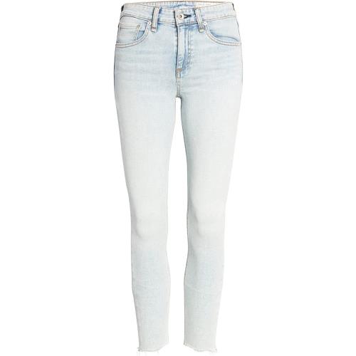 Rag Bone Women Skinny Jeans Cate Mid Rise Ankle Jade 5-Pocket Raw Edges