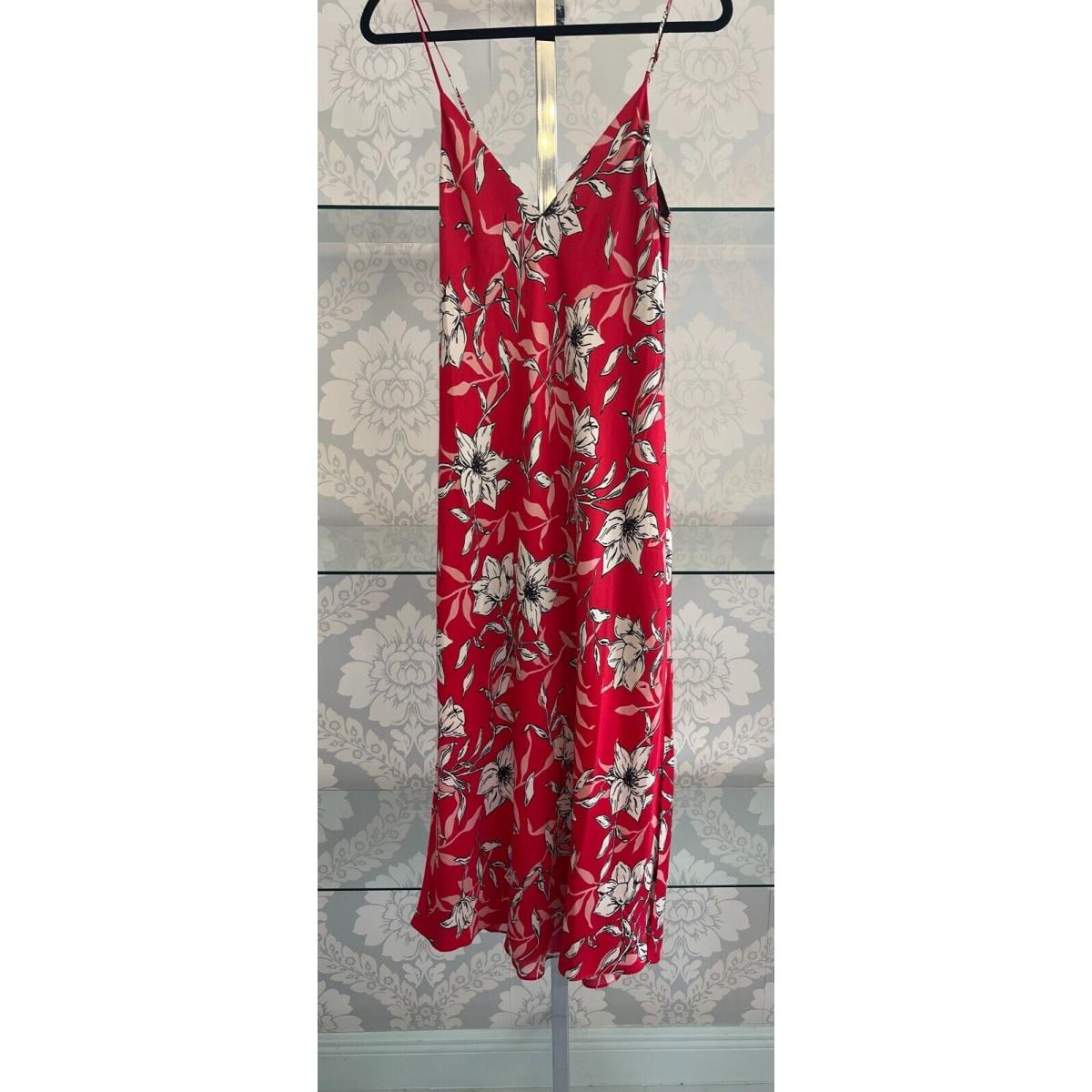 Rag Bone Red Black Floral Sleeveless Mallory Slip Dress Sz 10