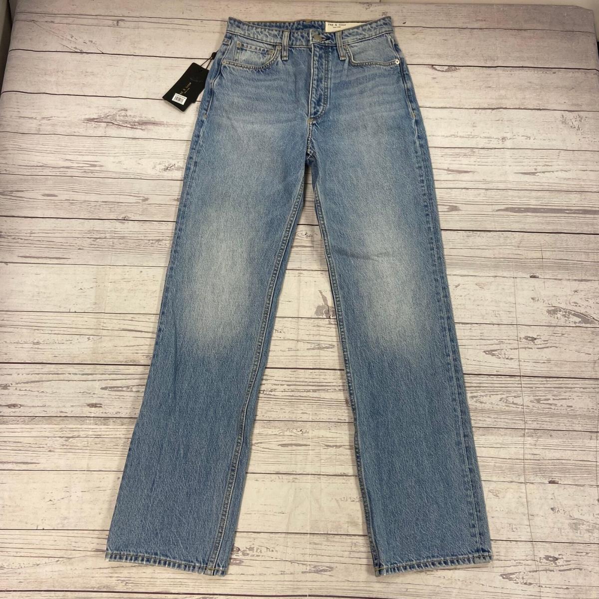 Rag Bone Alex Blue Denim High Rise Straight Jeans Women Size 25 Vintage Wa