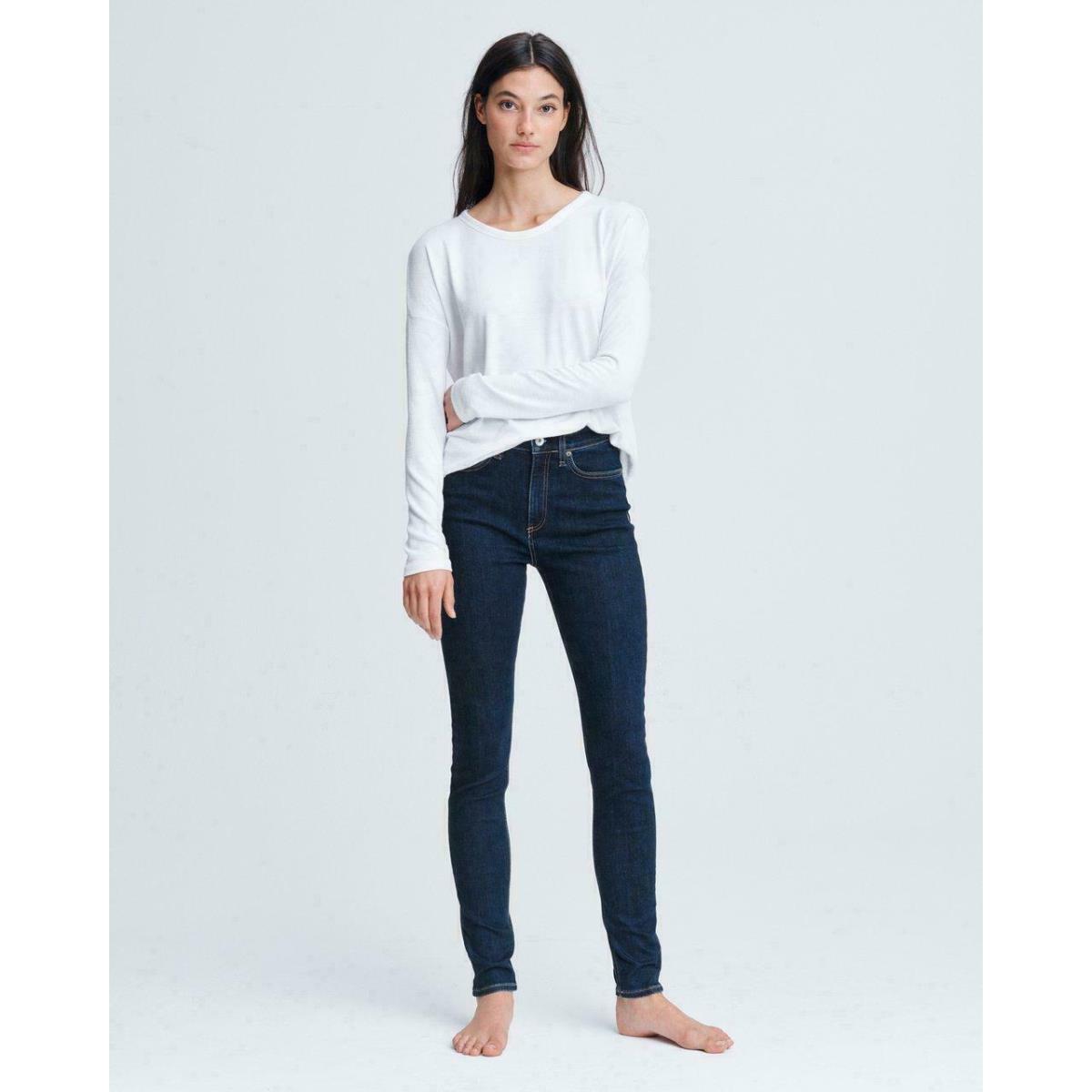 Rag Bone Nina High Rise Marine Blue Skinny Jeans sz.23