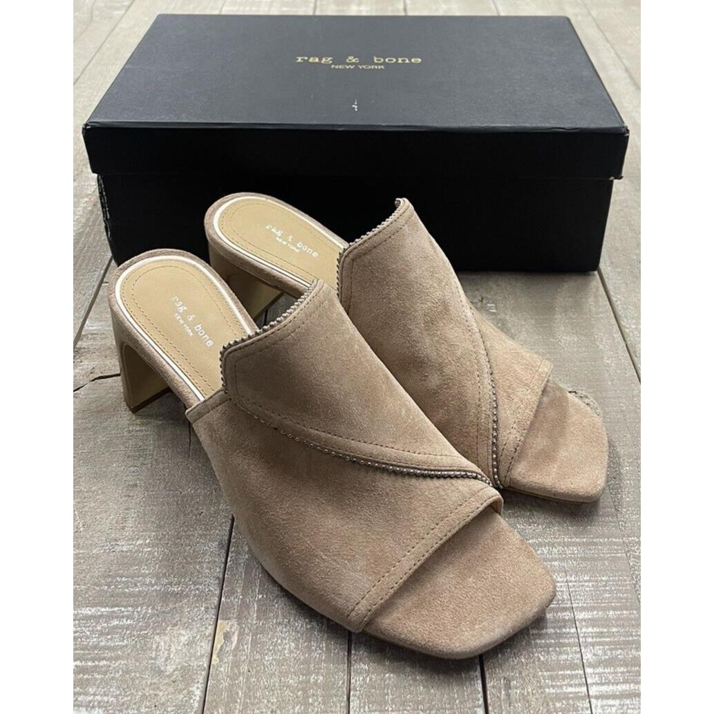 Rag Bone Myla Mule Open Toe In Suede Size: 36.5 US 6.5