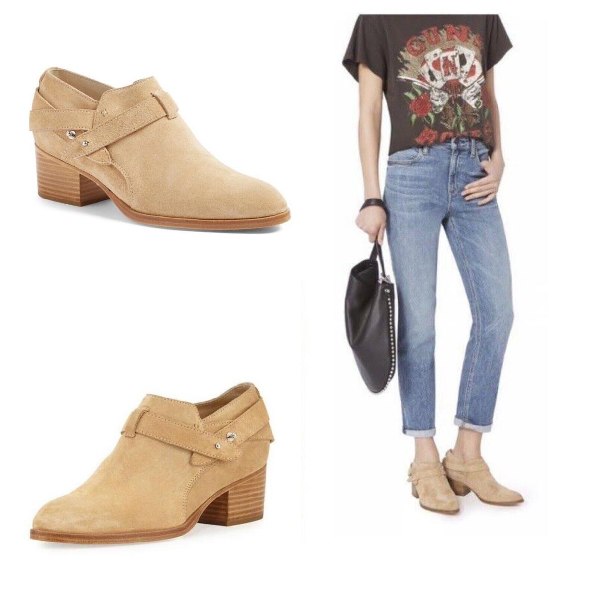 Rag Bone Harley Leather Booties In Dune Suede Size: 37 US 7