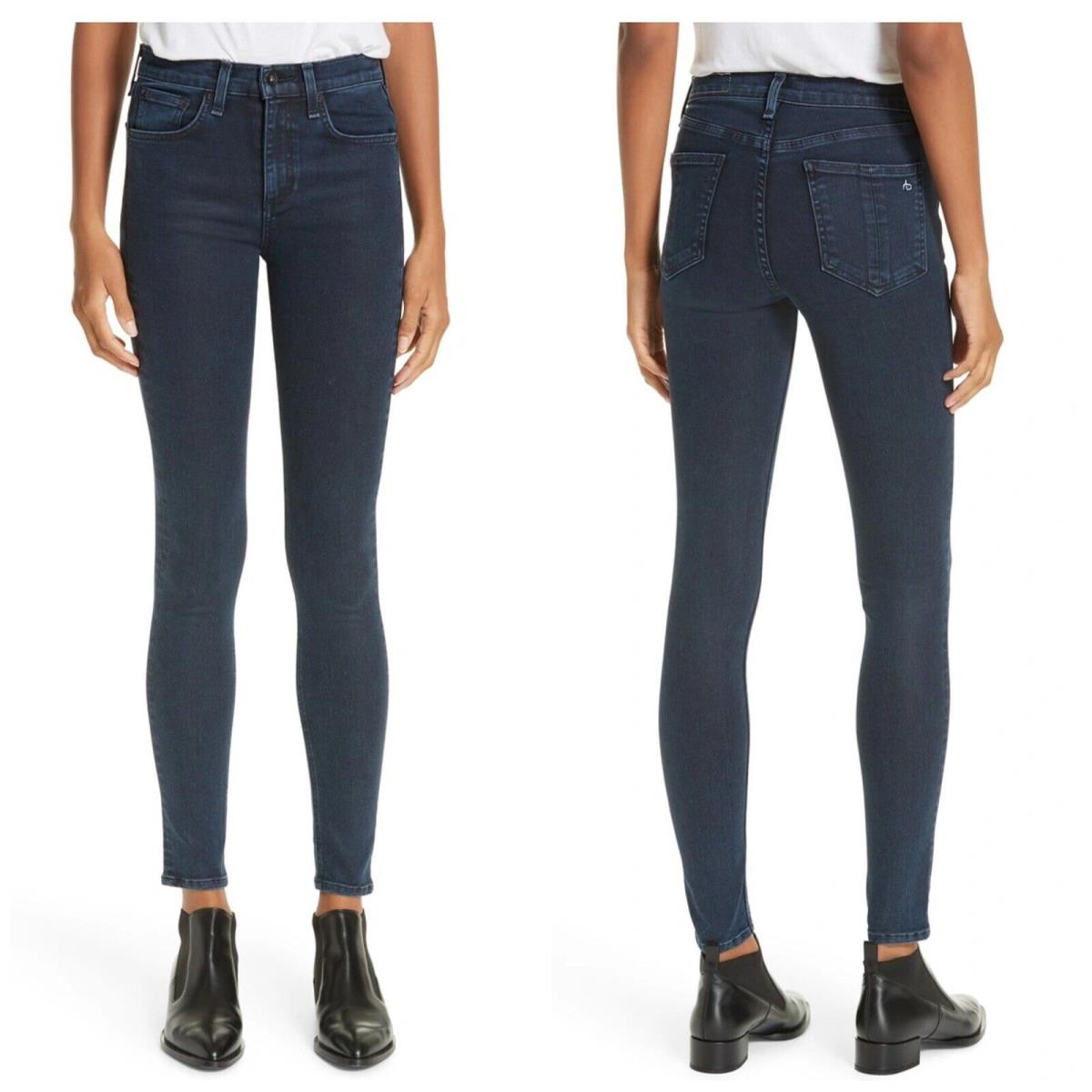 Rag Bone High Rise Skinny Jeans In Coated Mae Size: 32