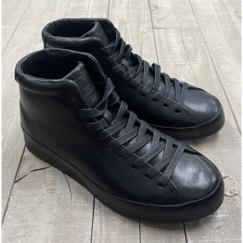 Rag Bone Men`s RB1 High Leather Sneakers In Black Size: 41 US 8