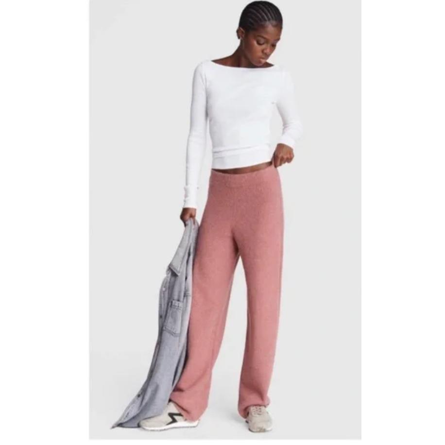 Rag Bone Womens Elsa Pants Casual Ribbed Cotton Wool Blend Size Wool Mauve P