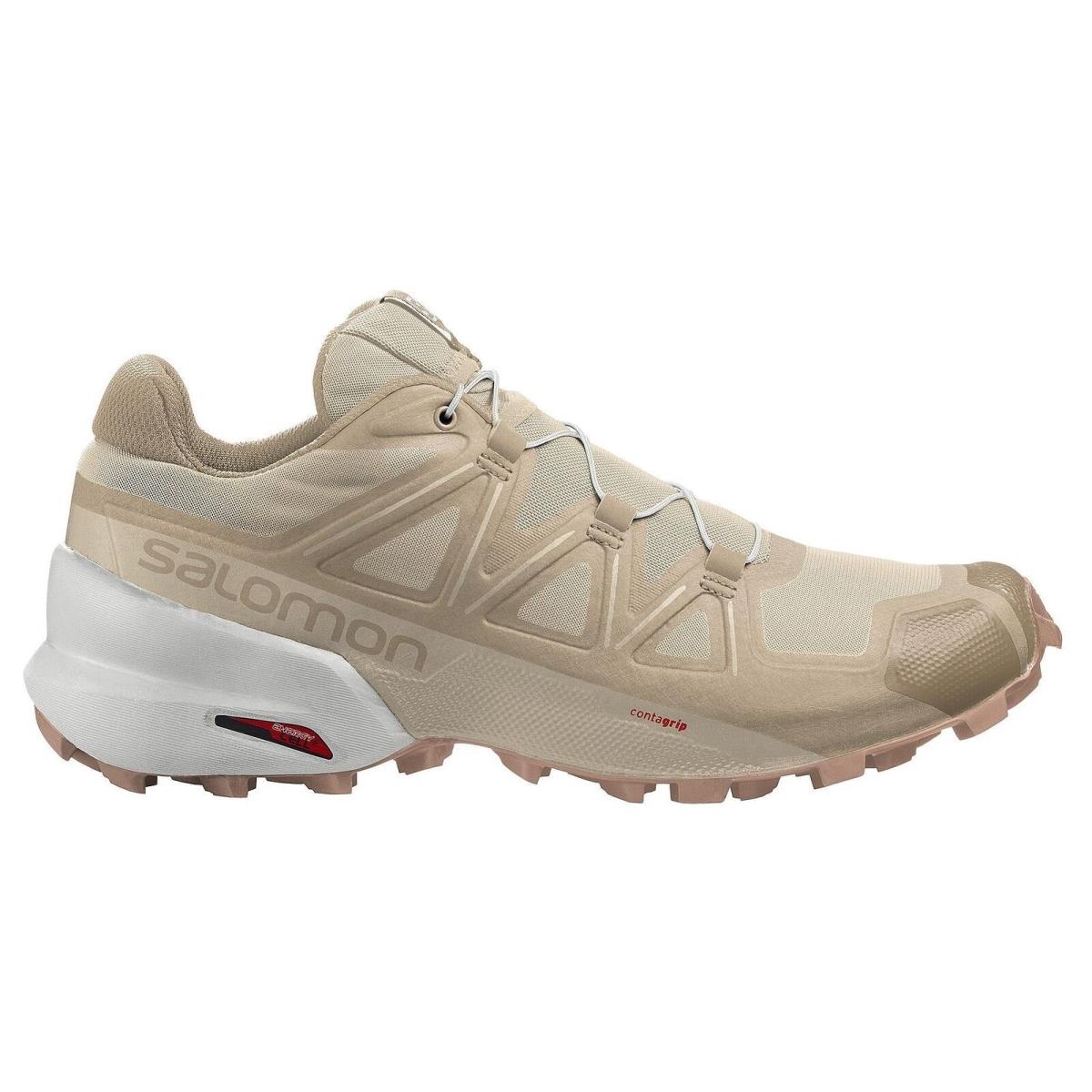 Salomon Speedcross 5 Women`s Beige Trail Running Shoes Regular Width