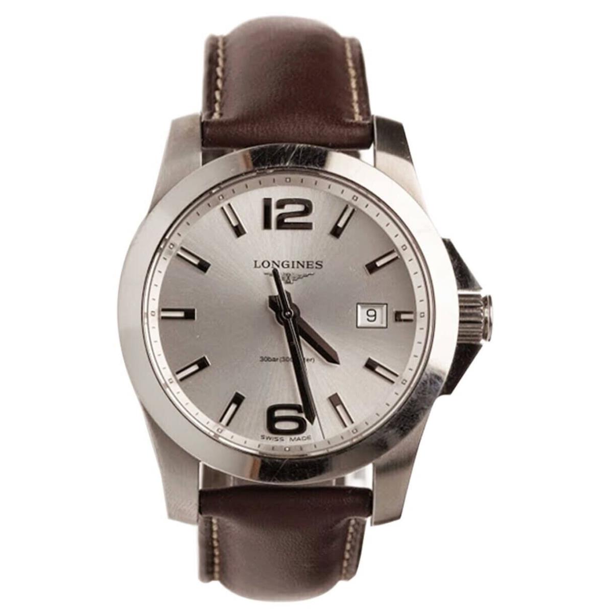 Longines Conquest 43mm Brown Leather Band Watch L3.760.4.76.5