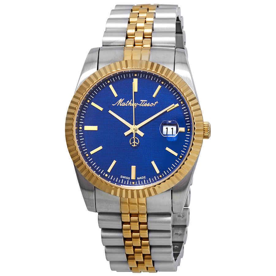 Mathey-tissot Rolly Iii Blue Dial Men`s Watch H810BU