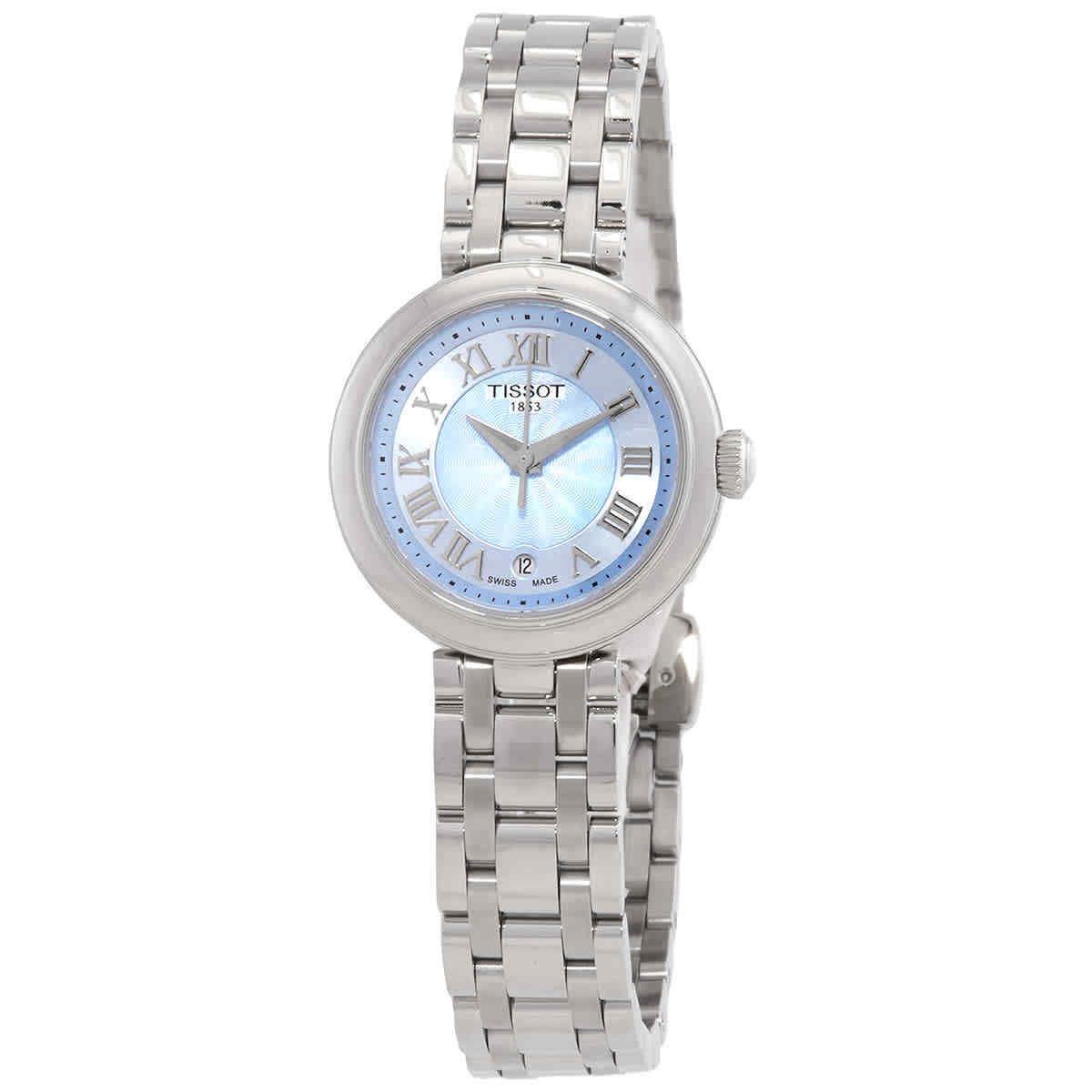 Tissot Bellissima Small Lady Quartz Blue Mop Dial Watch T1260101113300 - Dial: Blue, Band: Silver, Bezel: Silver