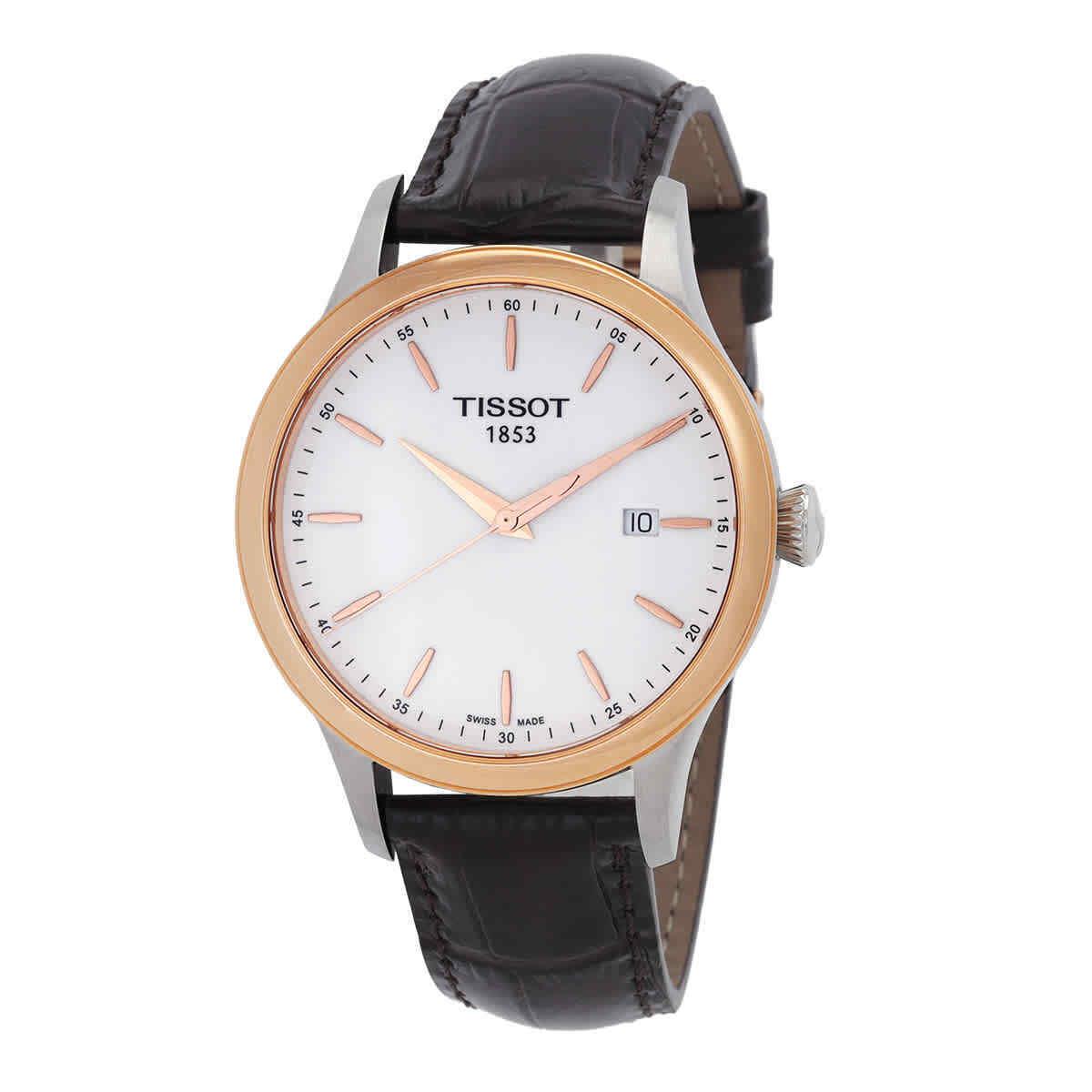 Tissot Couturier White Dial Brown Leather Men`s Watch T9124104601100 - Dial: White, Band: Brown