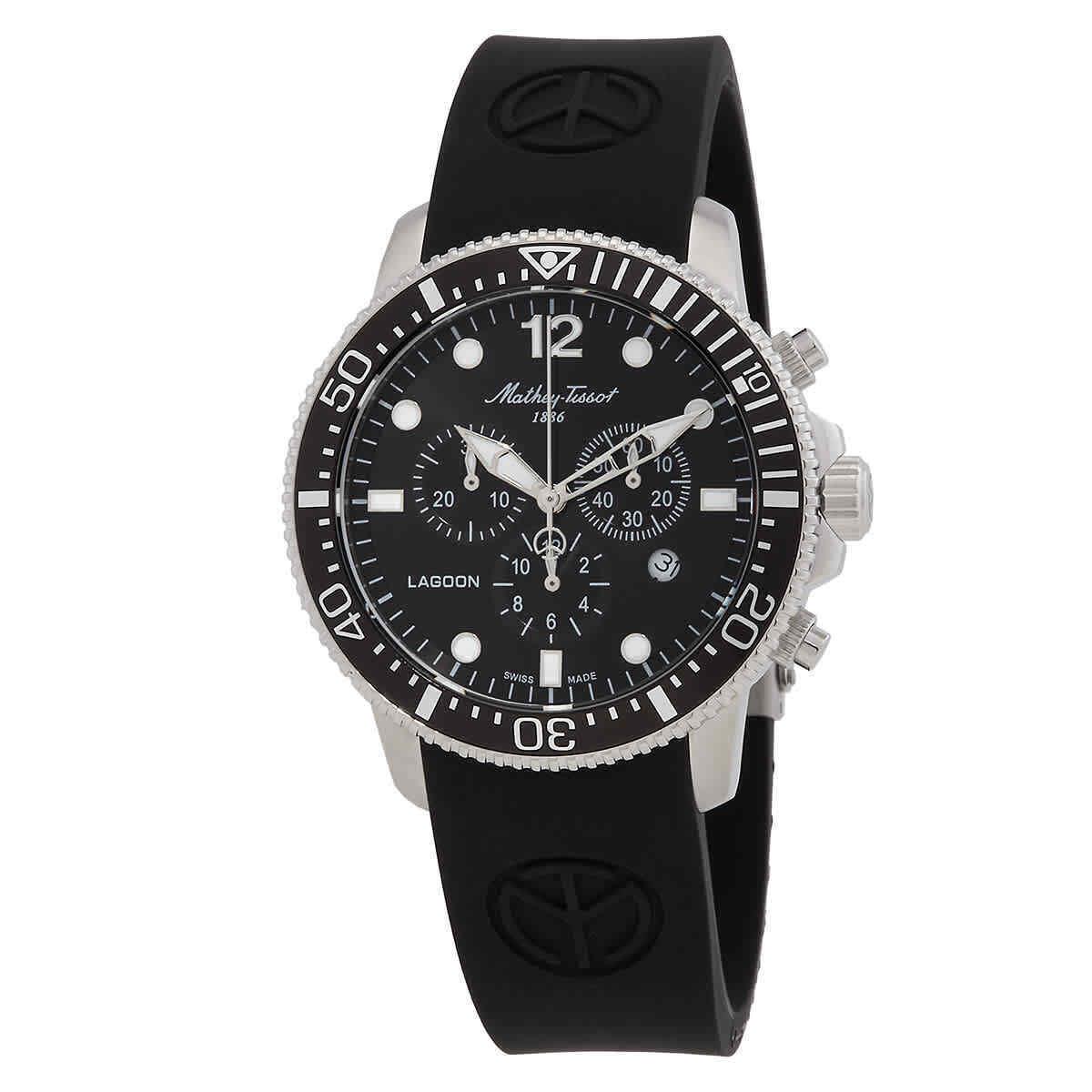 Mathey-tissot Lagoon Chronograph Quartz Black Dial Men`s Watch H123CHALN