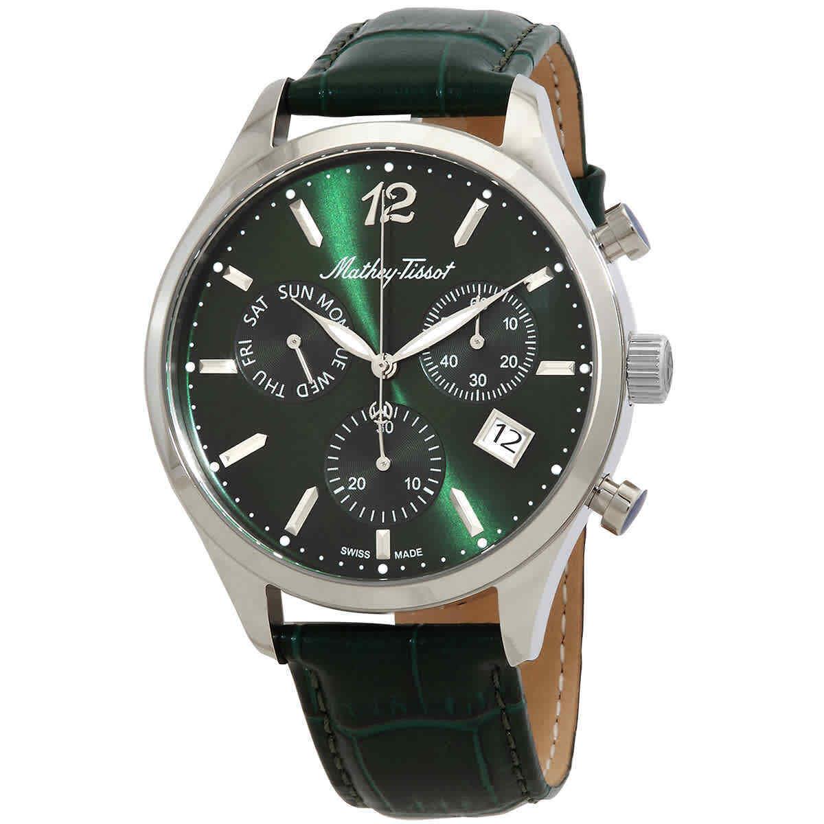 Mathey-tissot Urban Chrono Chronograph Quartz Green Dial Men`s Watch H411CHALV