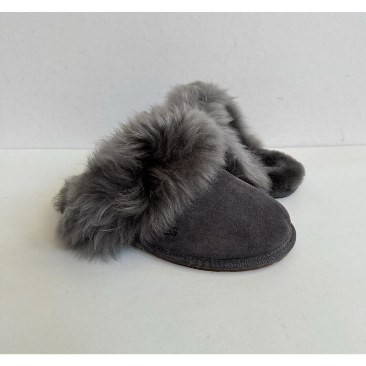 Ugg Scuff Sis Charcoal Shearling Cuffed Slippers Shoes US 7 / EU 38 / UK 5