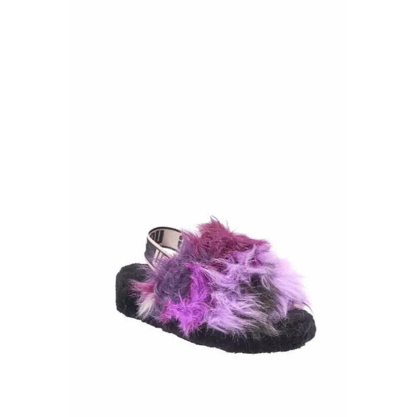 Ugg Fluff Yeah Slide Tie Dye Magnolia Fur Slipper Women`s US Size 10