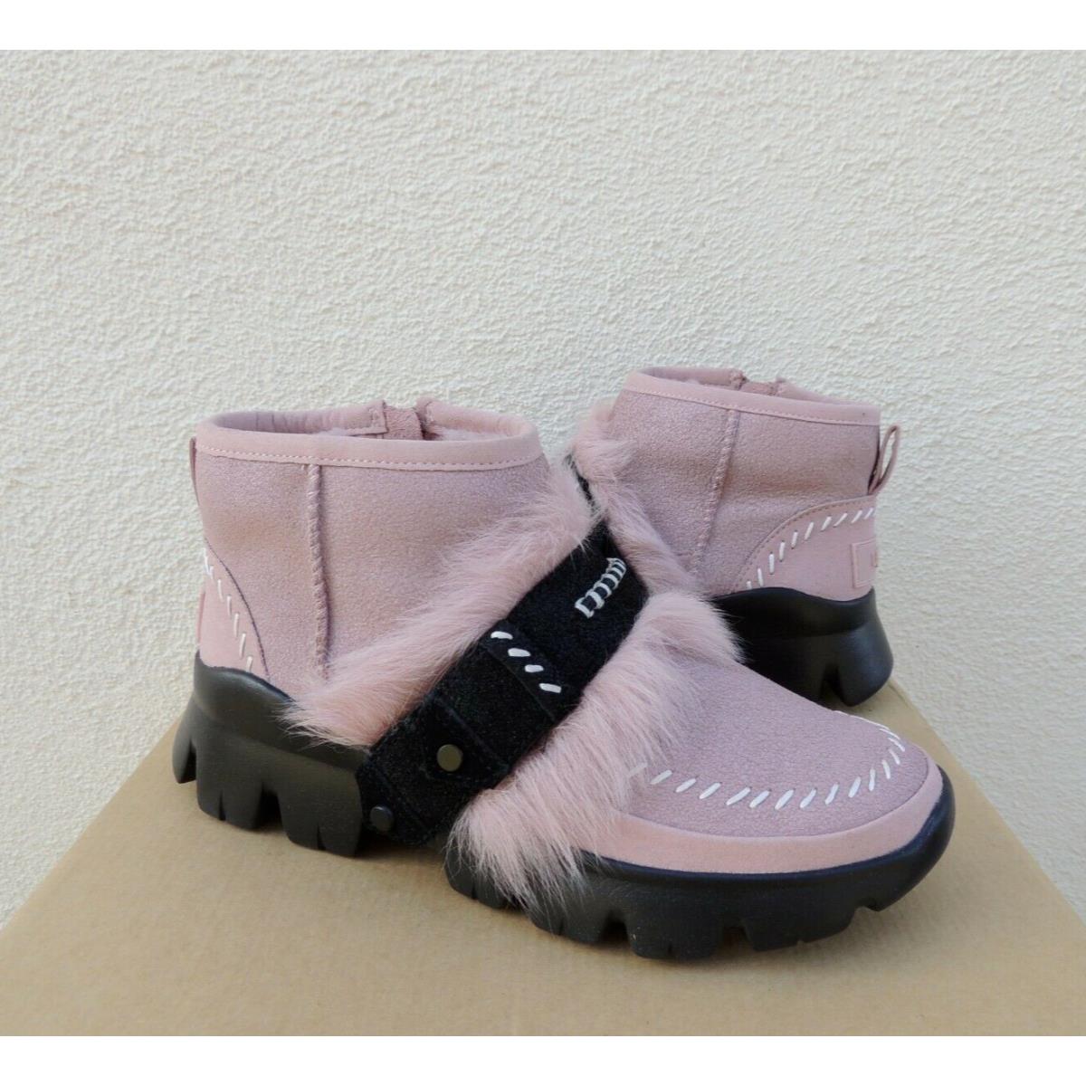 Ugg Pink Crystal Bomber Fluff Punk Winter Sneaker Ankle Boots US 6/ Eur 37