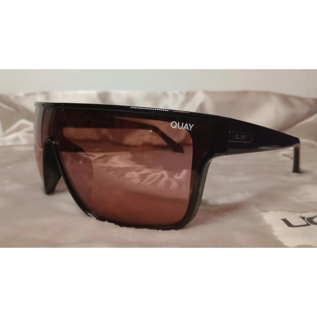 Quay Sunglasses Nightfall Curve Black Frame/brownpink Lens