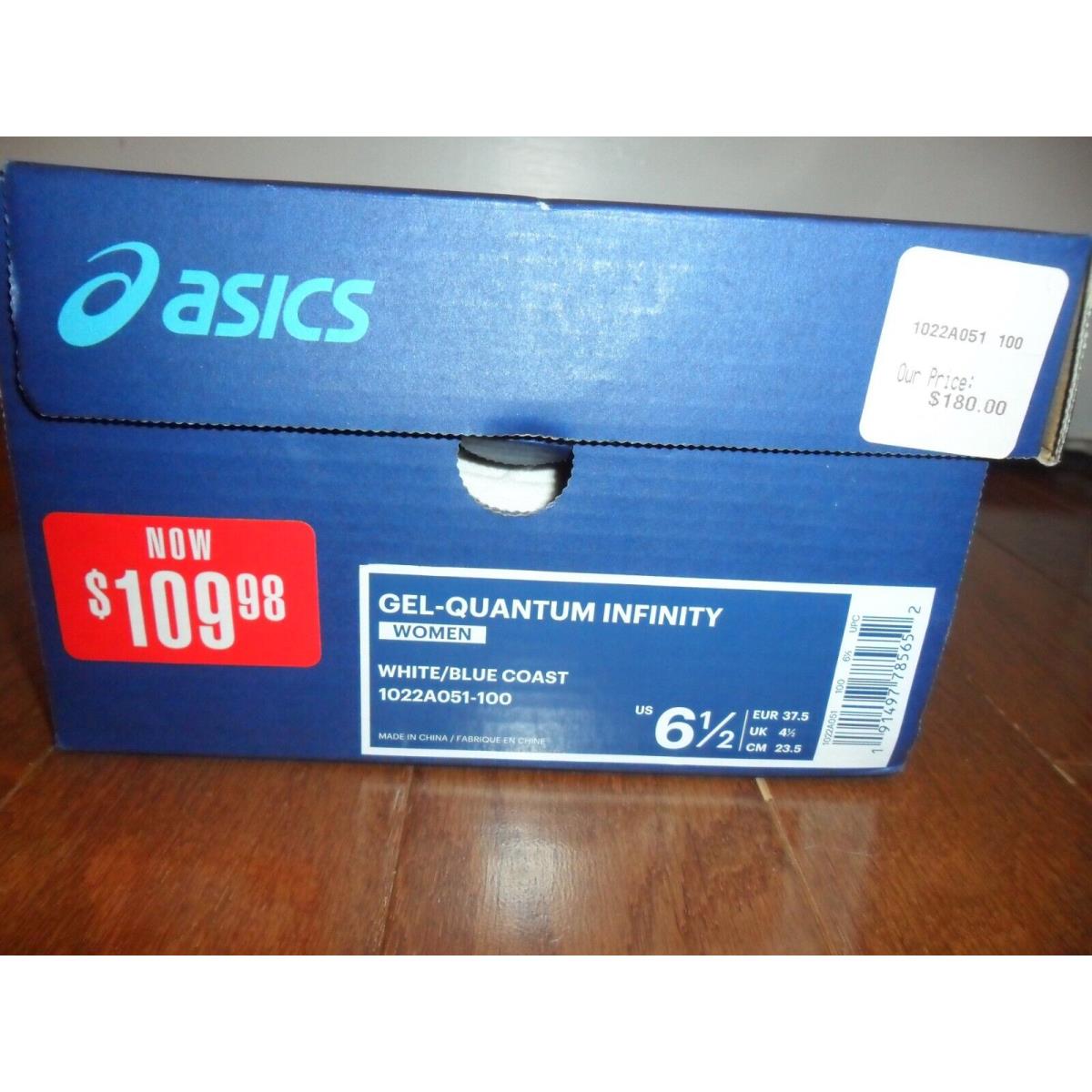 Asics Gel quantum Infinity White blue 1022A051 100 Women s Running Shoes US6 1 2 SporTipTop