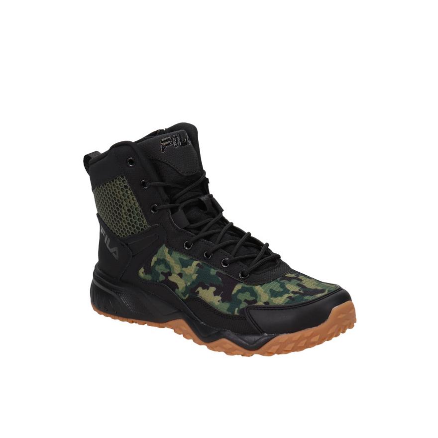 Fila Mens Boots Chastizer Black Camo Leather 1LM00983-104 - CAMO