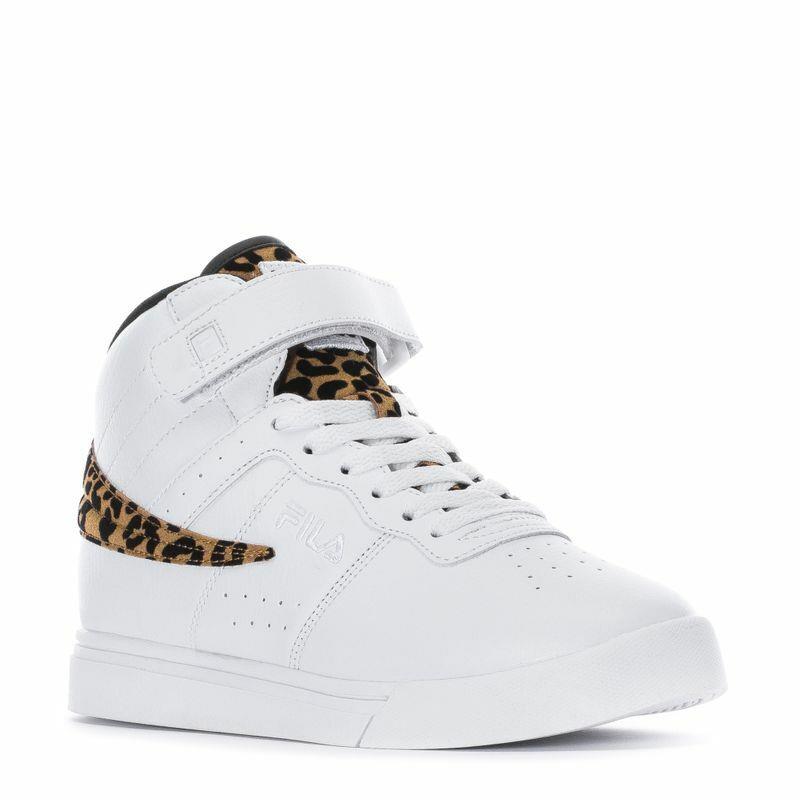 Fila Vulc 13 Wild HI Unisex Men Size 4.5 = Women Size 6 Shoes White/cheetah