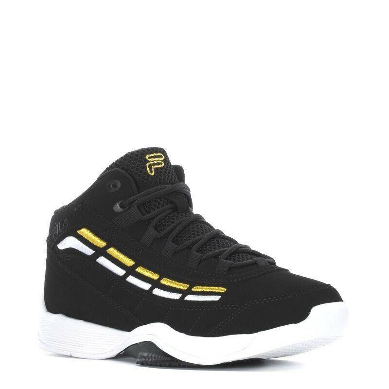 Fila Spitfire Low Leather Trainers Sports Men Shoes Black/gold/white Size 12