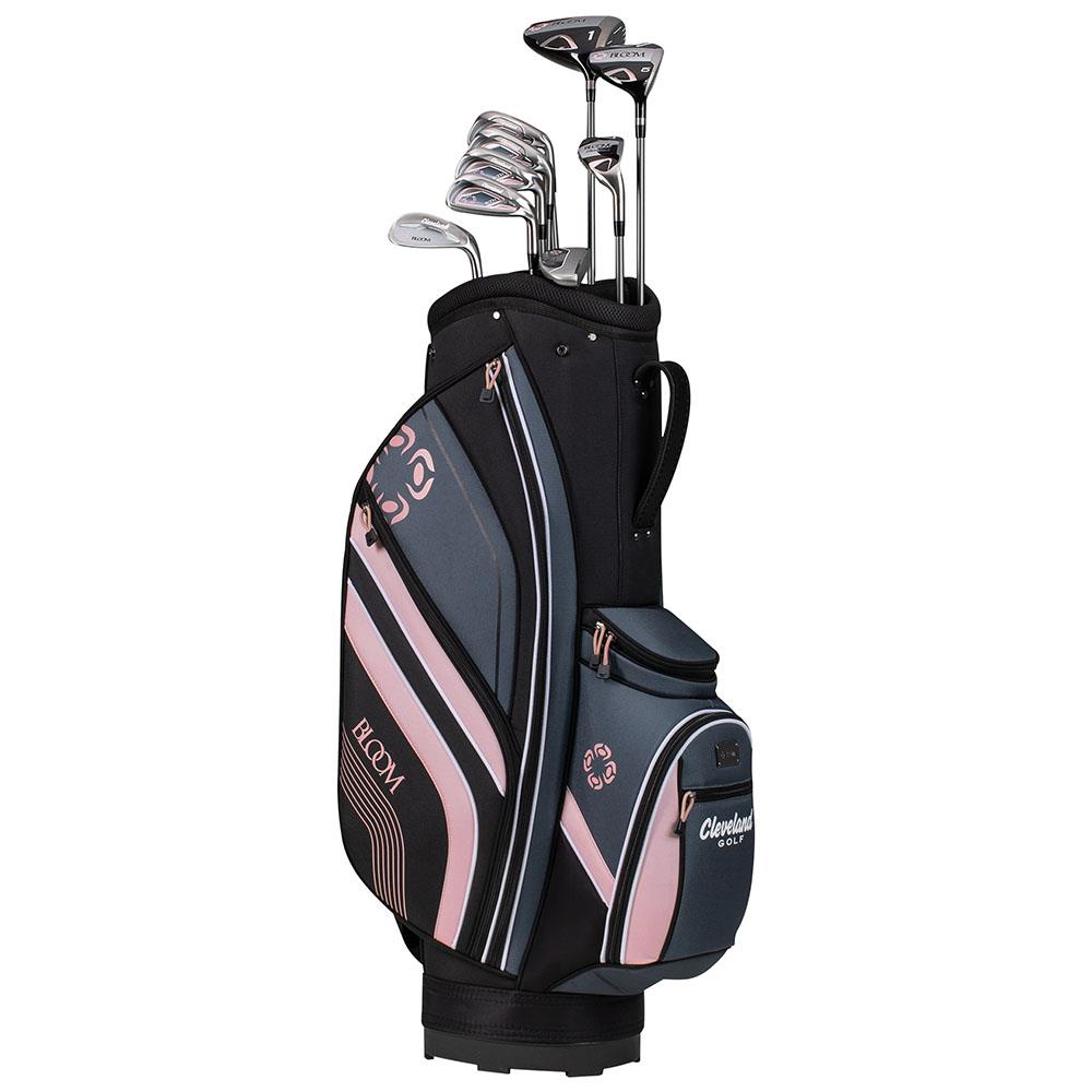 Lady Cleveland 2023 Bloom Complete Golf Club Set Includes Driver Irons Bag - Black / Pink