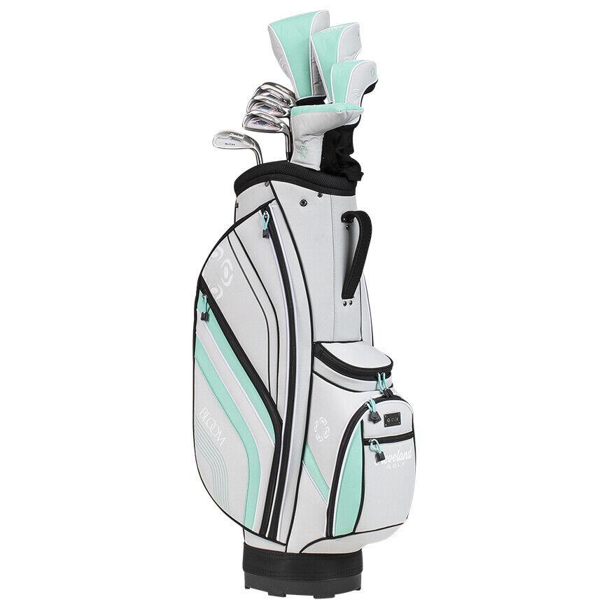 Cleveland Golf Bloom Complete Package Ladie`s 9 Club Set Grey Blue Cart