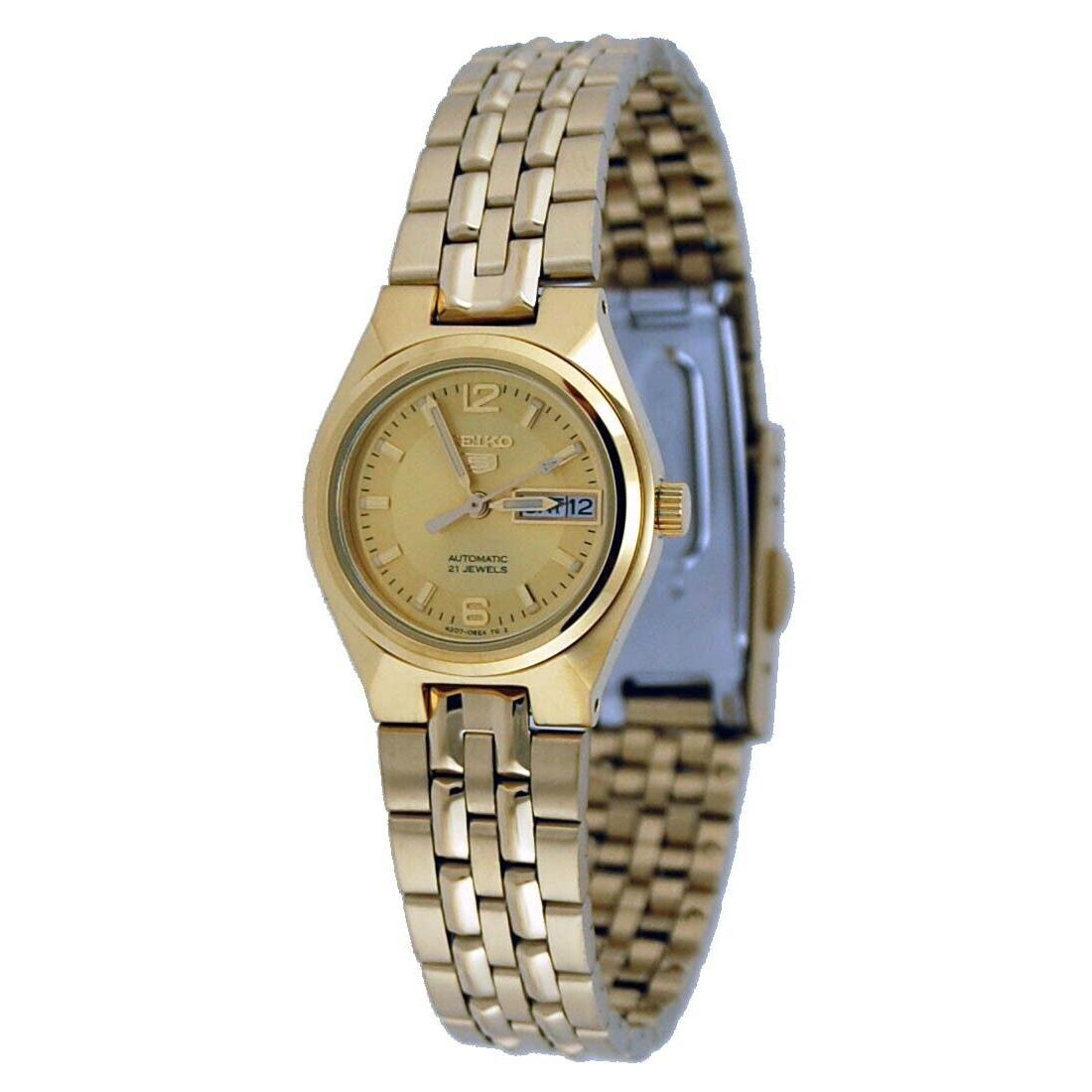 Seiko SYMK36 Women`s Gold Tone Gold Dial Day Date Automatic Watch