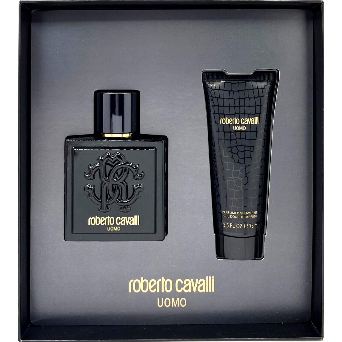 Roberto Cavalli Uomo 2 Pcs Gift Set For Men Edt 3.4 Oz Shower Gel 2.5 Oz