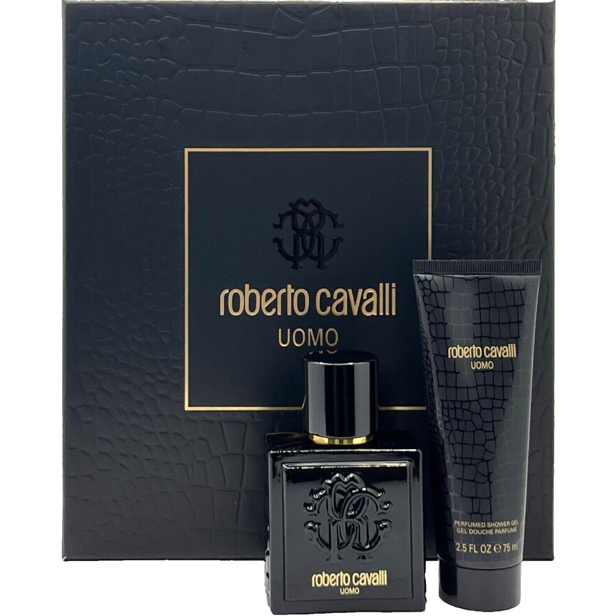 Roberto Cavalli Uomo 2 Pcs Gift Set For Men Edt 2.0 Oz Shower Gel 2.5 Oz