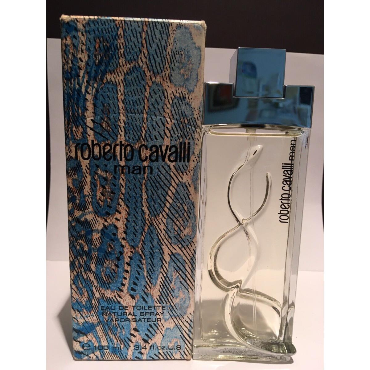 Roberto Cavalli For Men 3.4oz/100ml Eau de Toilette Spray Blue Box Rare