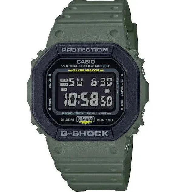 Casio G-shock Street Fashion Square Face Mineral Glass Green Color DW5610SU-3D